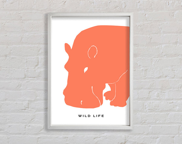 Orange Hippo Framed Print
