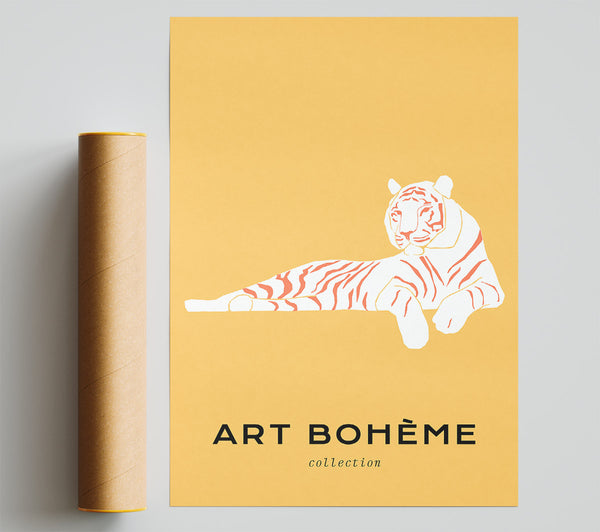 The White Tiger On Yellow Poster