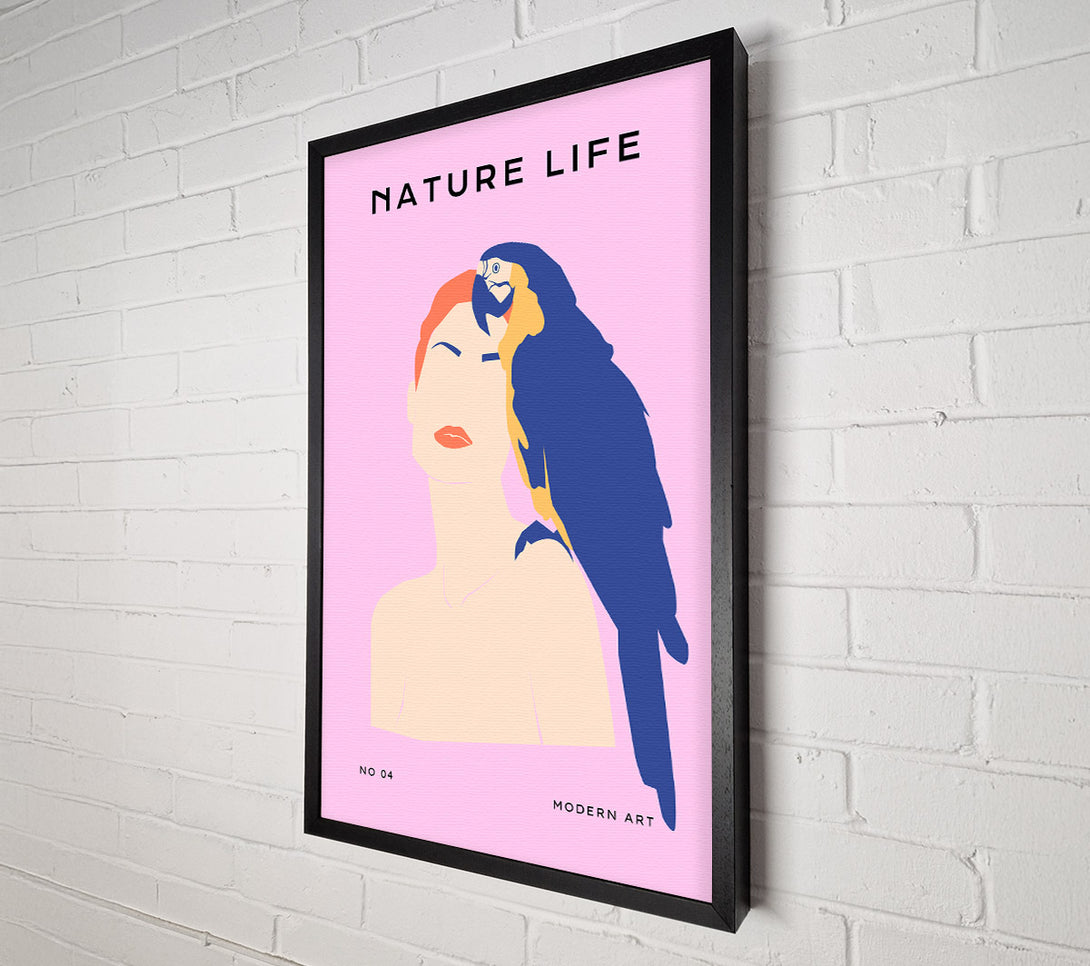  A Canvas Print of Woman And A Parrot Canvas Print