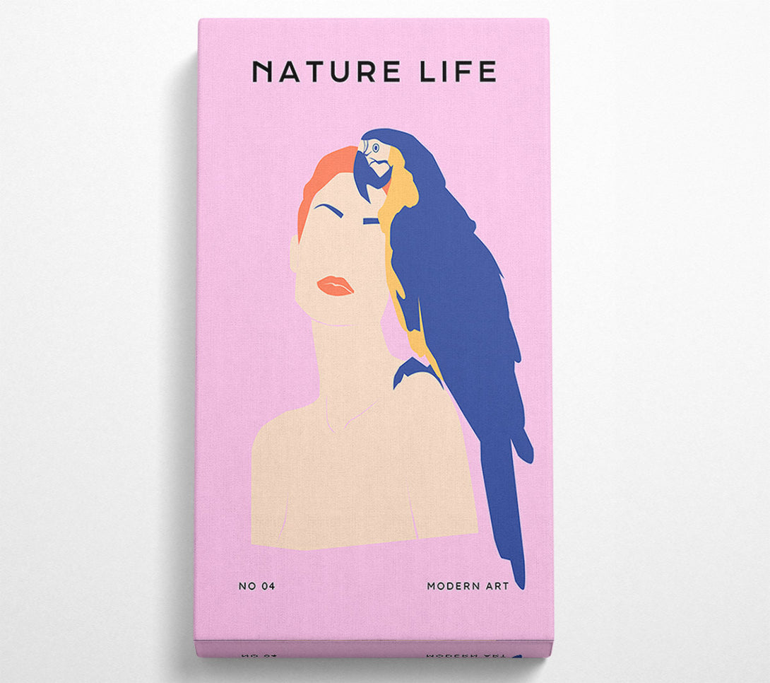  A Canvas Print of Woman And A Parrot Canvas Print
