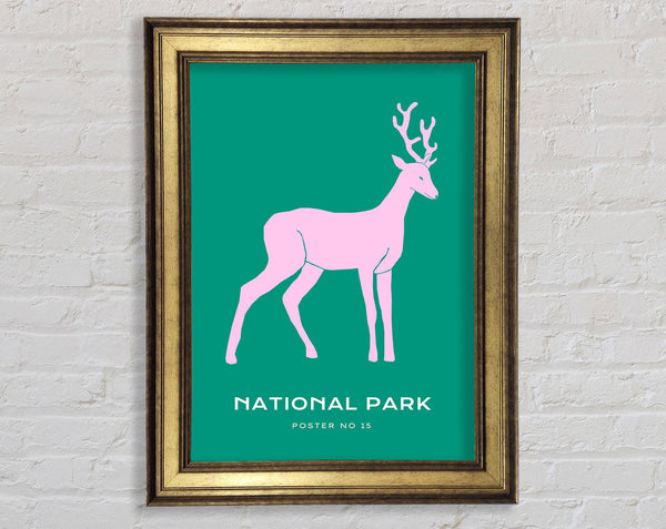 National Park Stag Framed Print