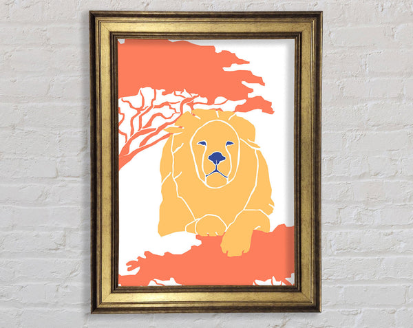 Lion Waiting Framed Print