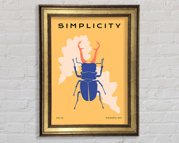 Stag Beetle Simple Framed Print