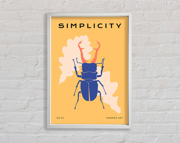 Stag Beetle Simple Framed Print