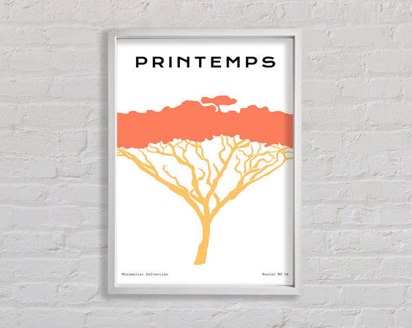 African Tree Orange Framed Print
