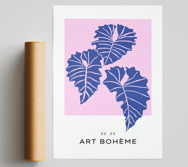 Beautiful Blue Leaves Poster