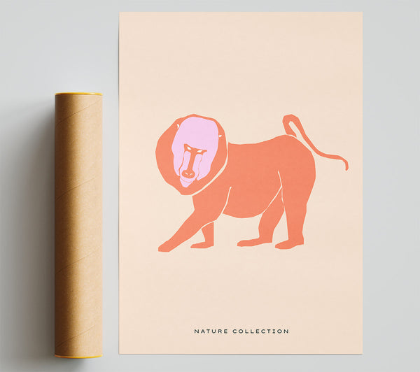 Orange Mandrill Giclee Print