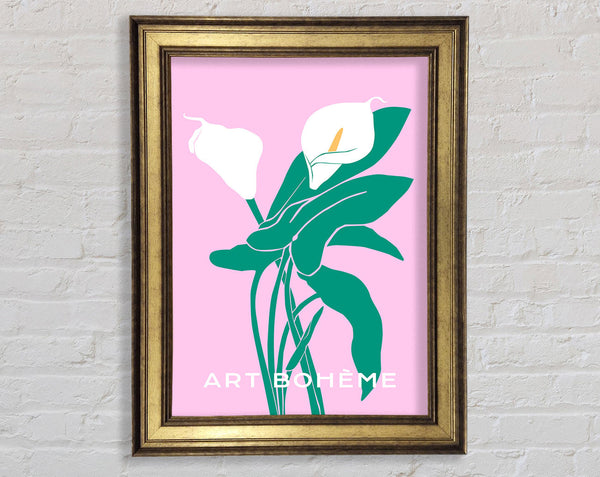 Lillies On Pink Framed Print