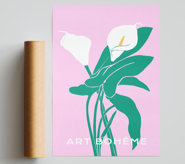 Lillies On Pink Print
