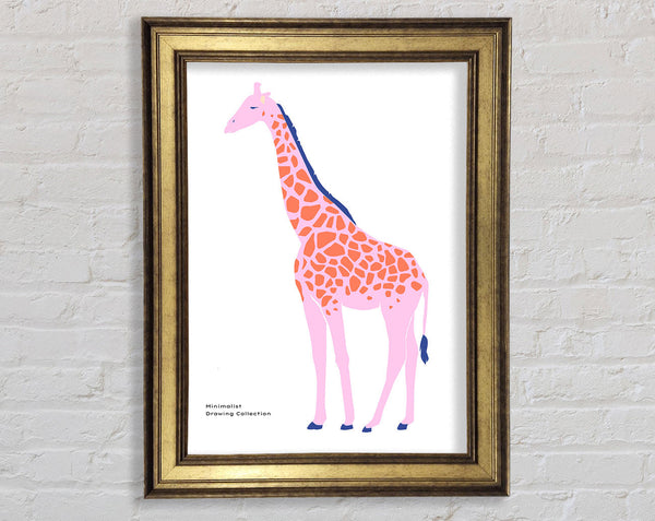 Pink Giraffe Framed Print