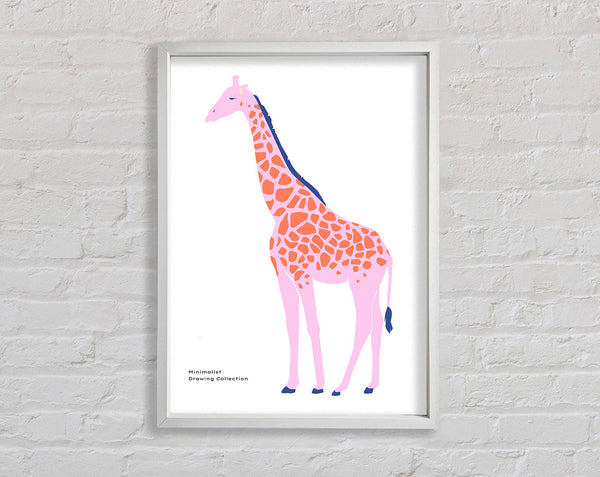 Pink Giraffe Framed Print