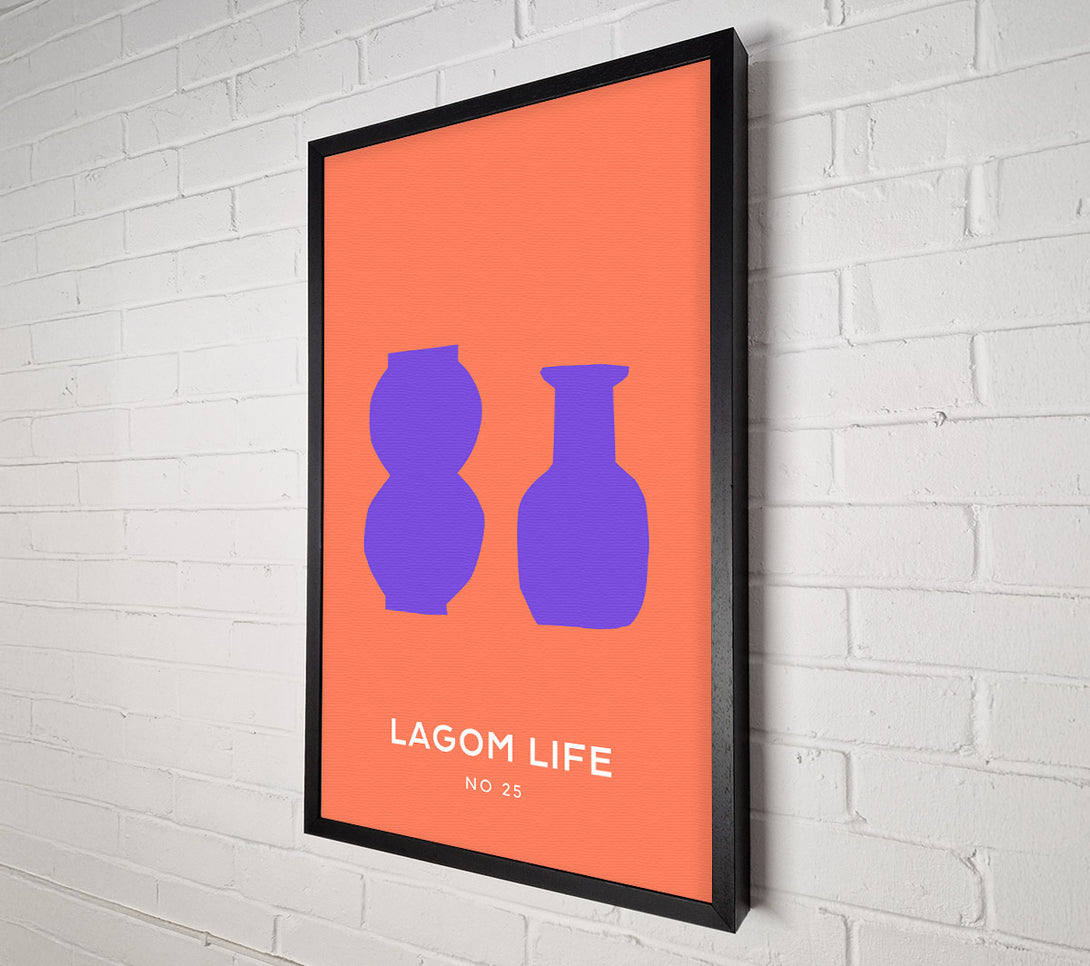  A Canvas Print of Purple Vases On Orange Canvas Wall Art