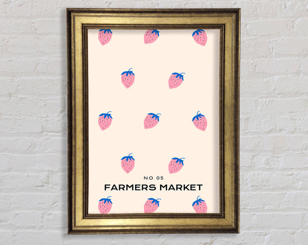 Strawberries Farmers Market Framed Print