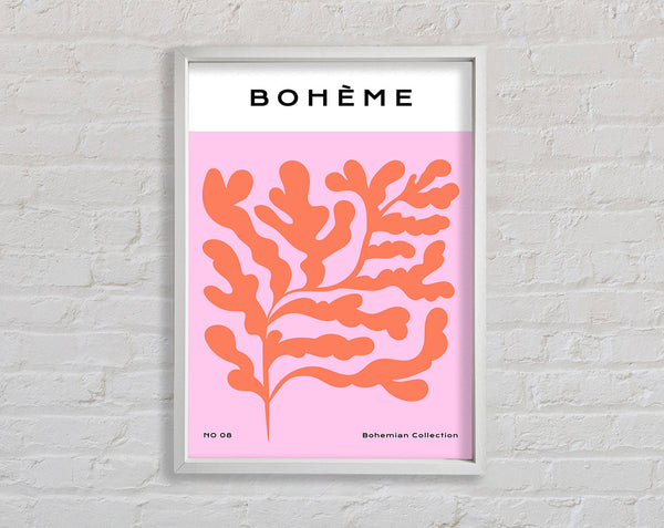 Orange Bohemian Leaves Framed Print