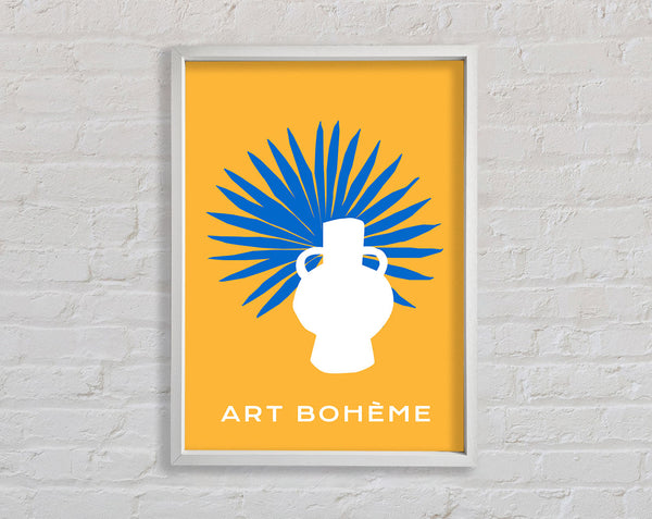 Vase And Leaf Summer Mustard Framed Print