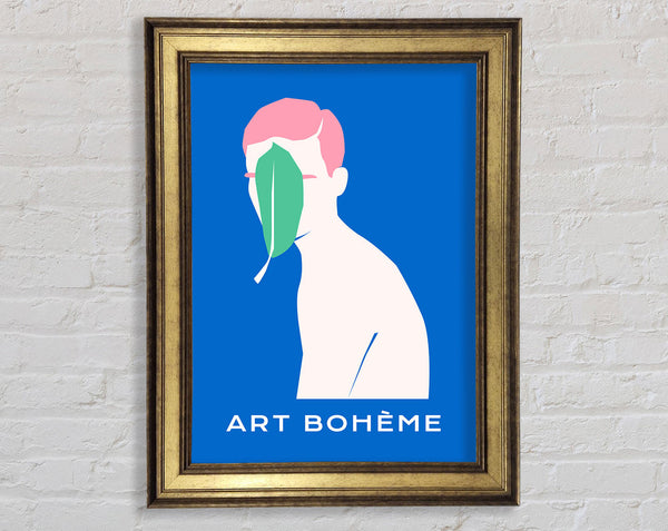 The Leaf On His Face Framed Print