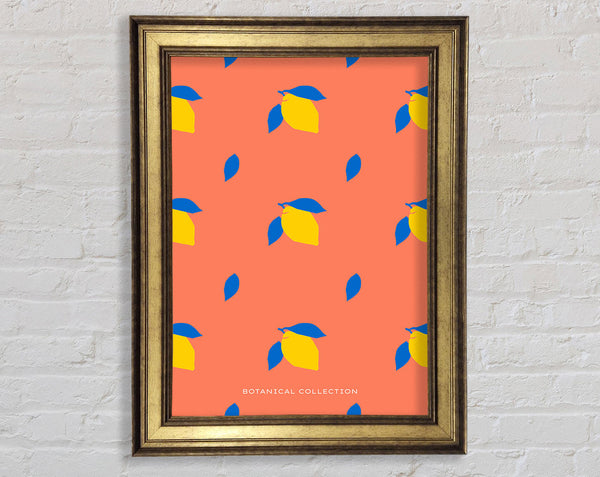 Lemon Pattern Framed Print