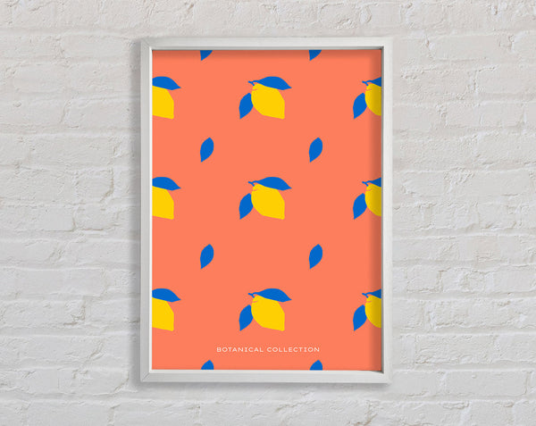 Lemon Pattern Framed Print