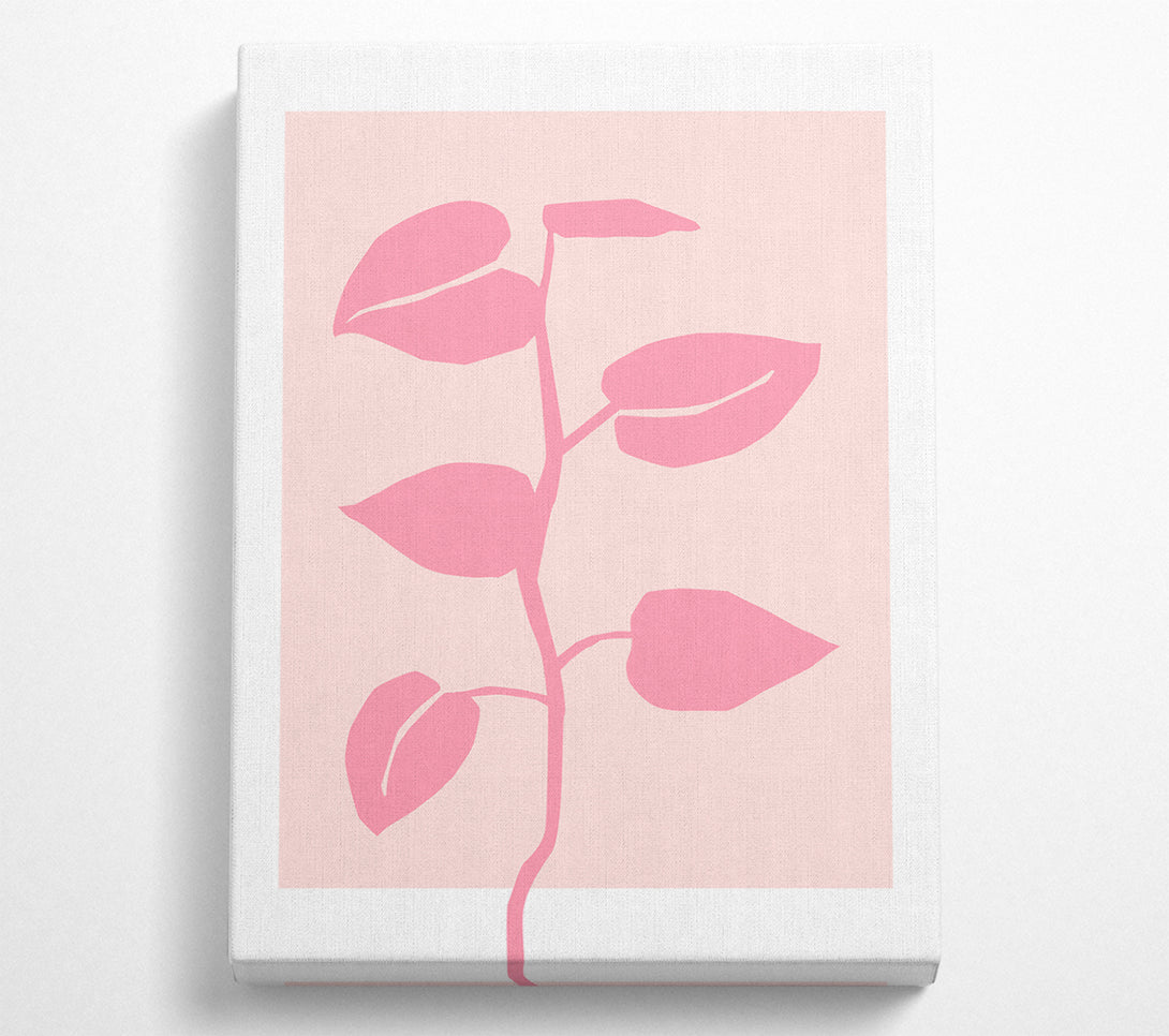  A Canvas Print of Simple Pink Plant Canvas Wall Art