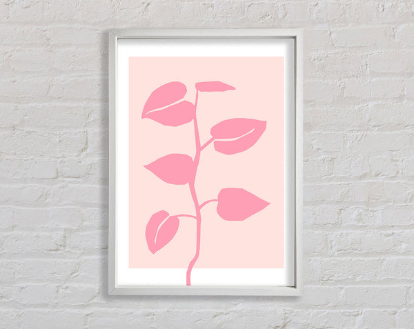 Simple Pink Plant Framed Print