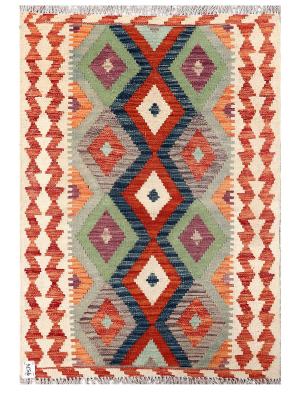 Maimana Afghanistan Kilim Rug - 126 x 87 cm
