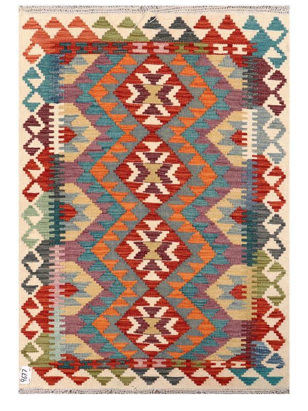 Maimana Afghanistan Kilim Rug - 126 x 88 cm