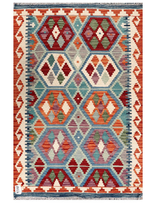 Maimana Afghanistan Kilim Rug - 126 x 82 cm