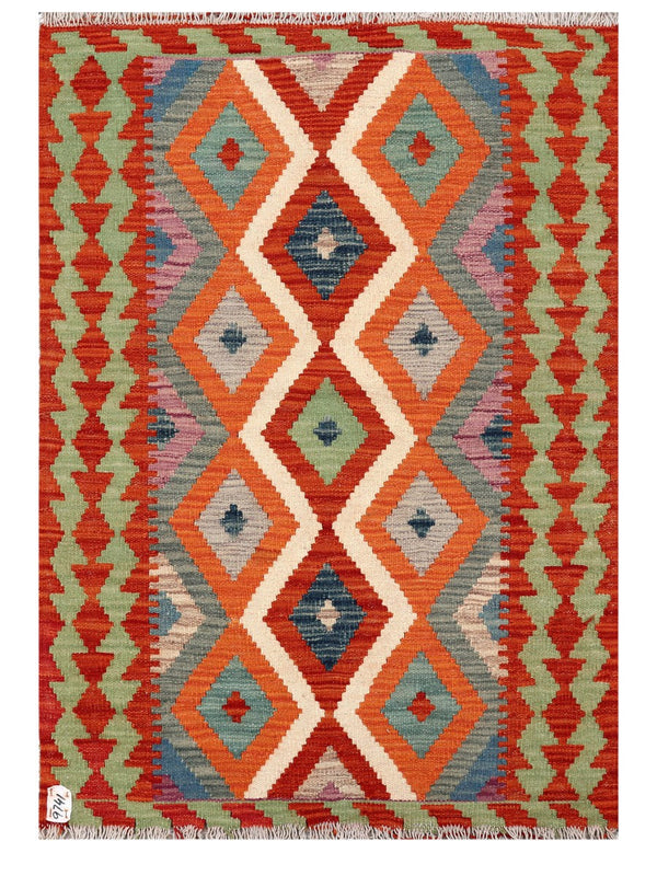 Maimana Afghanistan Kilim Rug - 127 x 89 cm