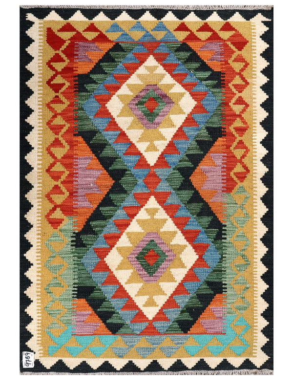 Maimana Afghanistan Kilim Rug - 128 x 88 cm