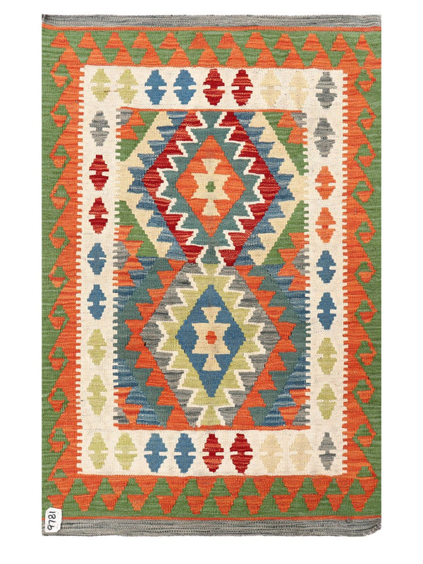 Maimana Afghanistan Kilim Rug - 123 x 78 cm