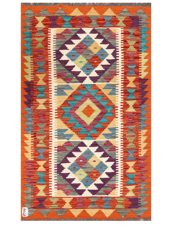 Maimana Afghanistan Kilim Rug - 129 x 77 cm