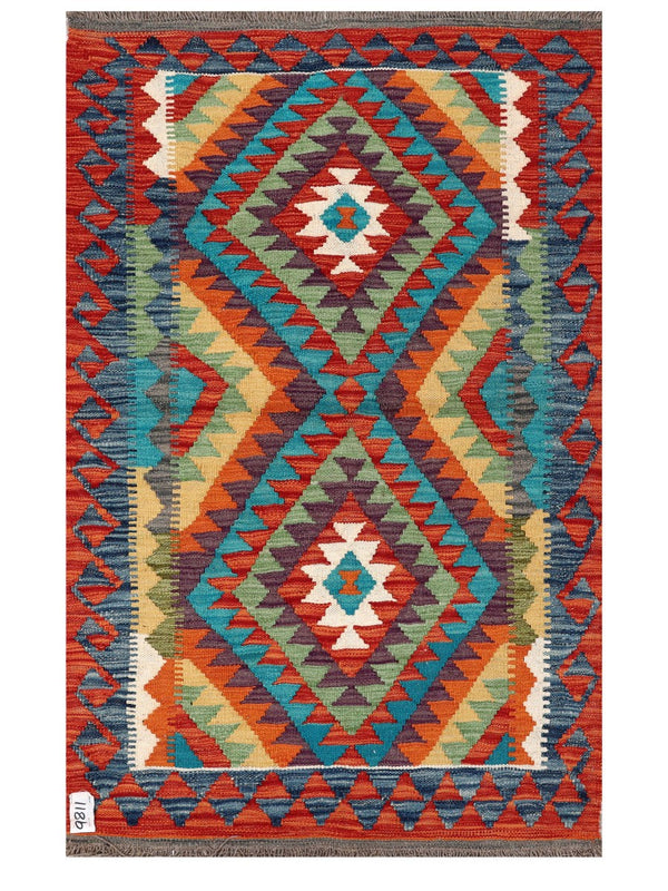Maimana Afghanistan Kilim Rug - 123 x 78 cm