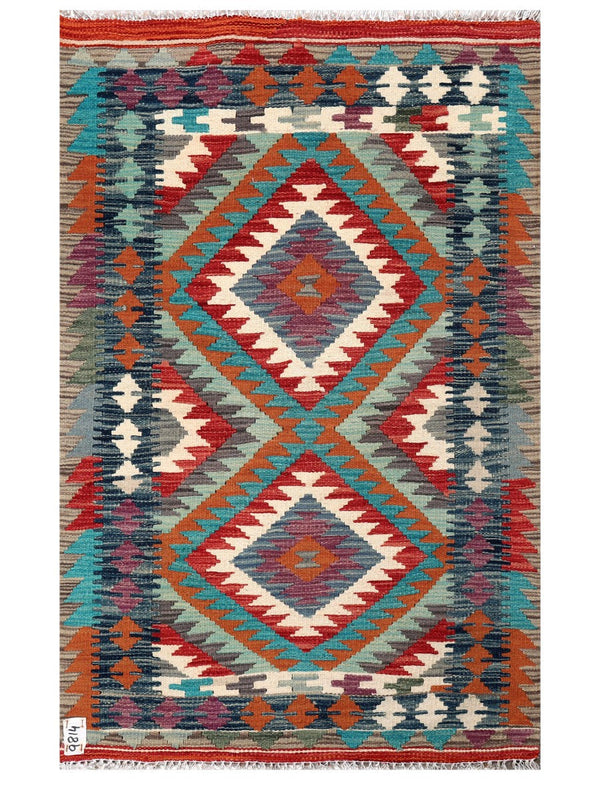 Maimana Afghanistan Kilim Rug - 128 x 81 cm
