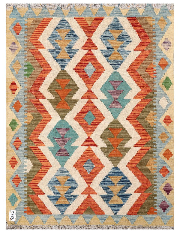 Maimana Afghanistan Kilim Rug - 117 x 87 cm