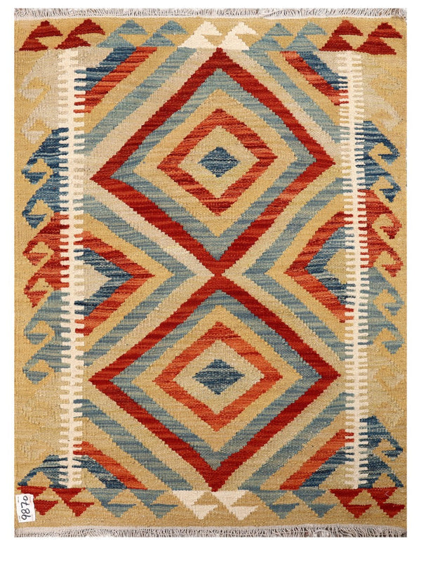 Maimana Afghanistan Kilim Rug - 117 x 87 cm