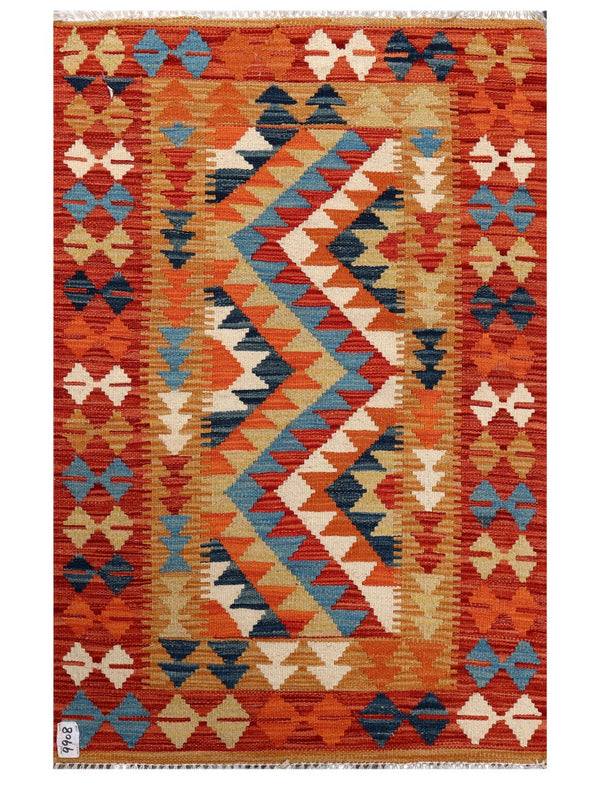 Maimana Afghanistan Kilim Rug - 126 x 82 cm