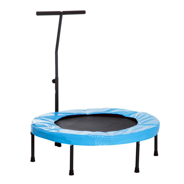 Trampoline Rebounder w/ Adjustable Handle for Children and Adults Blue