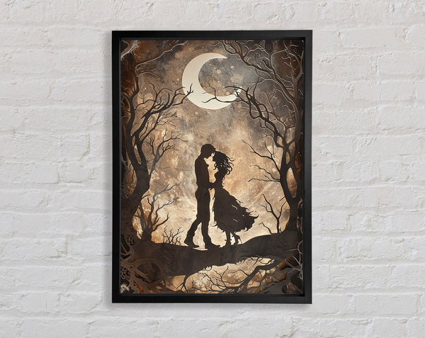 A Couples Dark Night Framed Print