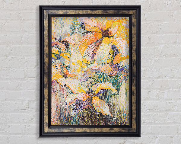 Abstract Flower Dot Art Framed Print