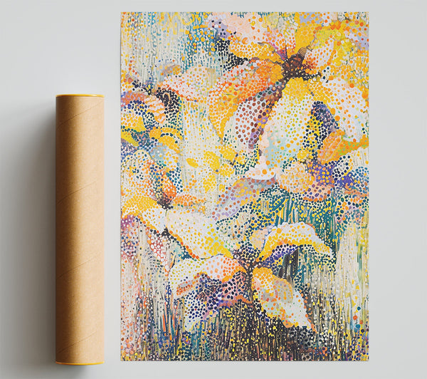 Abstract Flower Dot Art Giclee Print