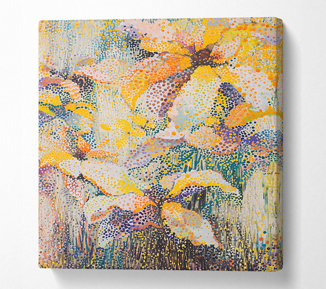  A Canvas Print of Abstract Flower Dot Art Canvas Wall Art