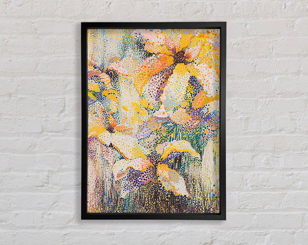 Abstract Flower Dot Art Framed Print