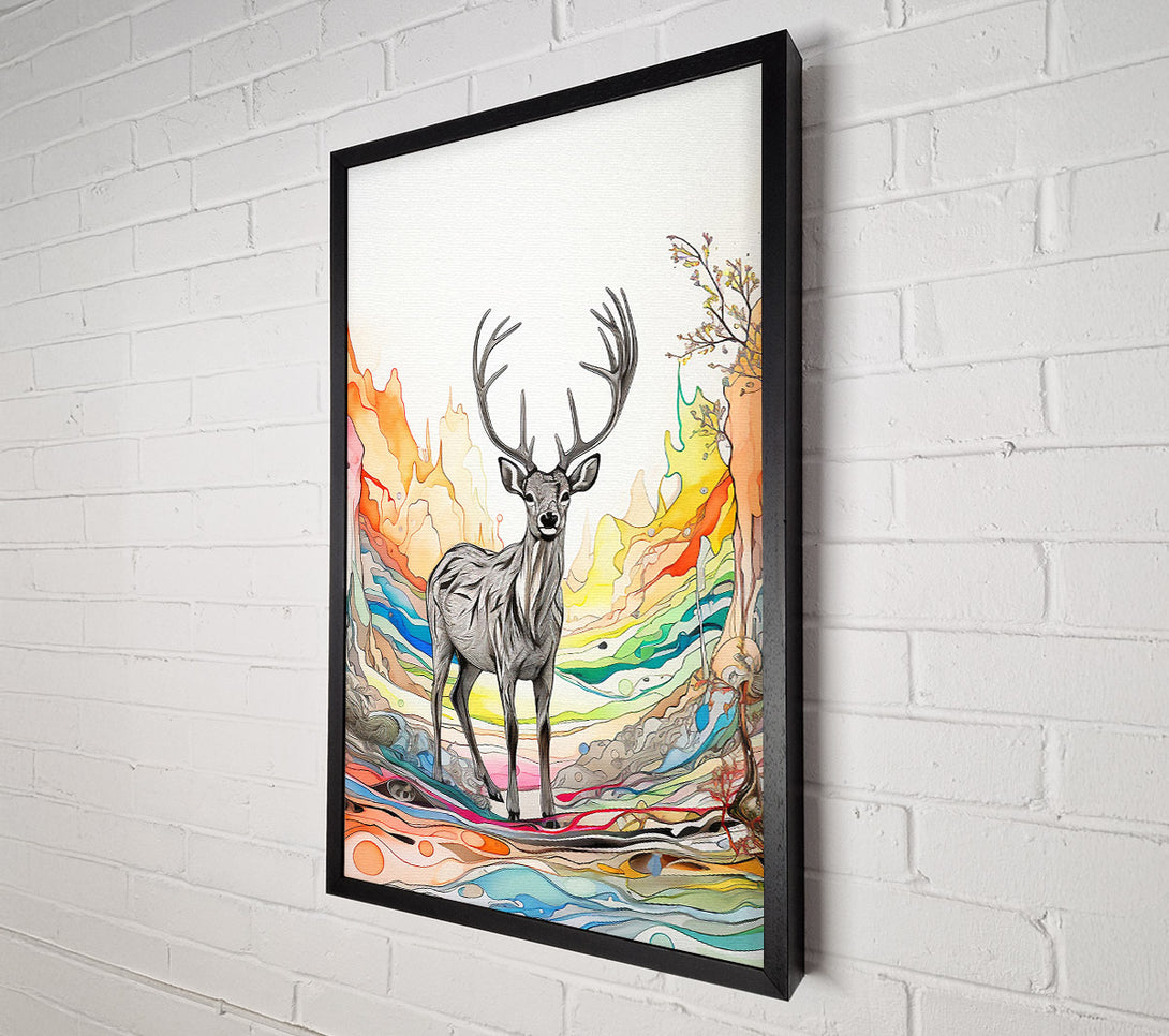  A Canvas Print of Acid Deer Canvas Wall Art