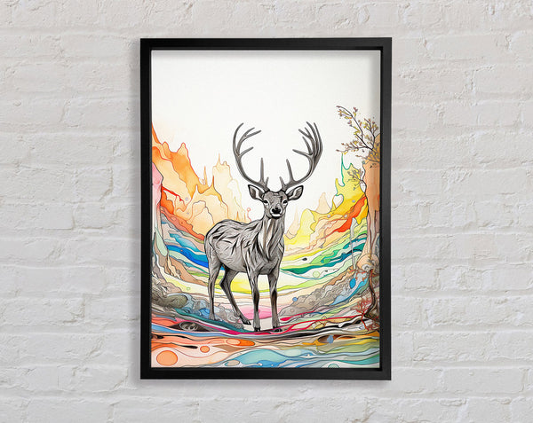 Acid Deer Framed Print