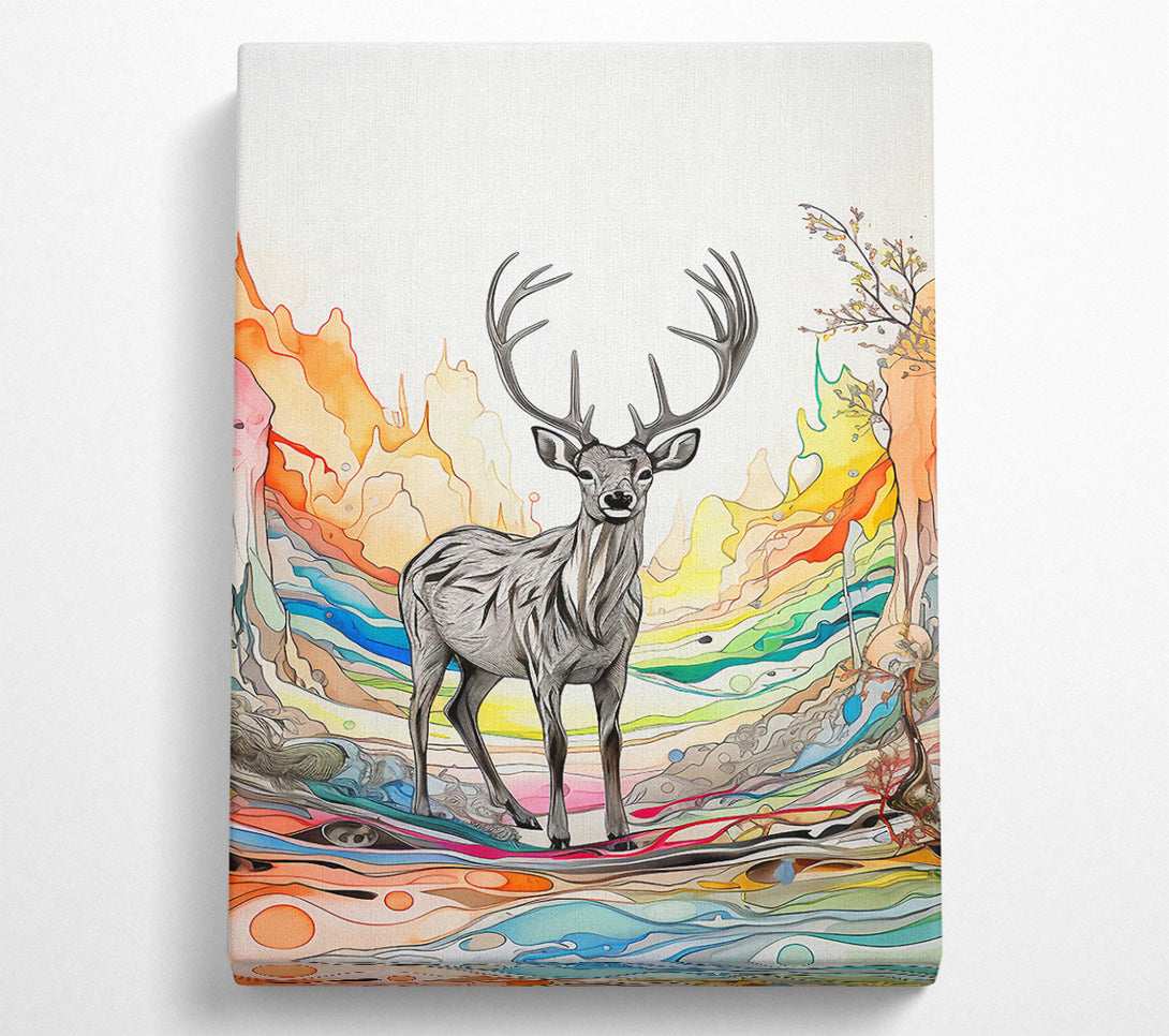  A Canvas Print of Acid Deer Canvas Wall Art