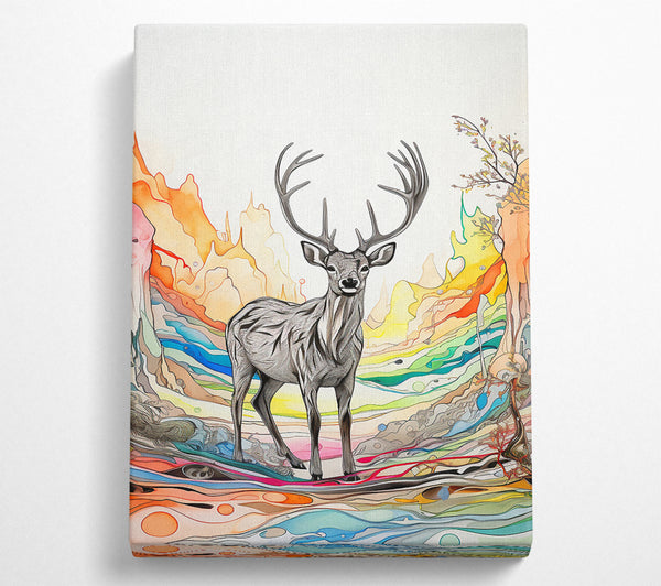  A Canvas Print of Acid Deer Canvas Wall Art