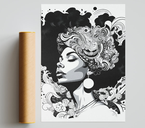 African Woman Fashion Print