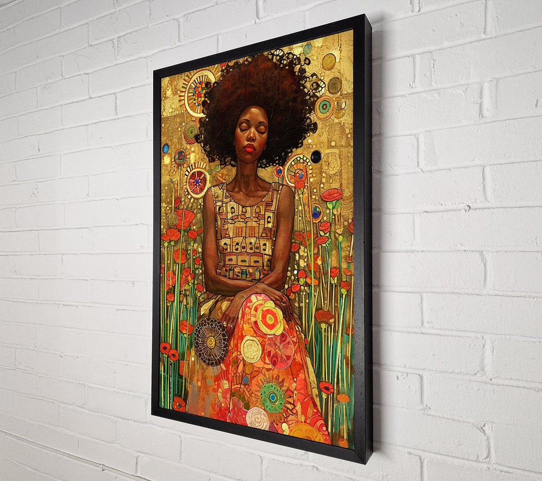  A Canvas Print of African Woman Poppy Fields Canvas Print