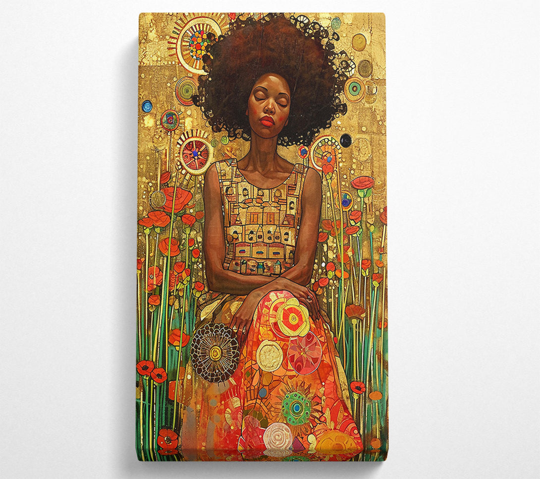  A Canvas Print of African Woman Poppy Fields Canvas Print