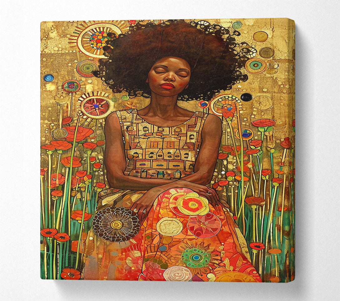  A Canvas Print of African Woman Poppy Fields Canvas Print